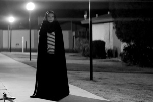 A girl walks home alone at night 1